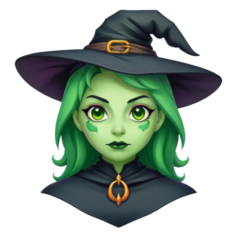 Witch with green skin sticker