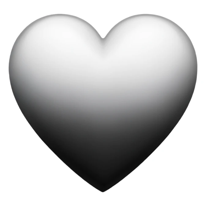 Black and white ombre heart sticker