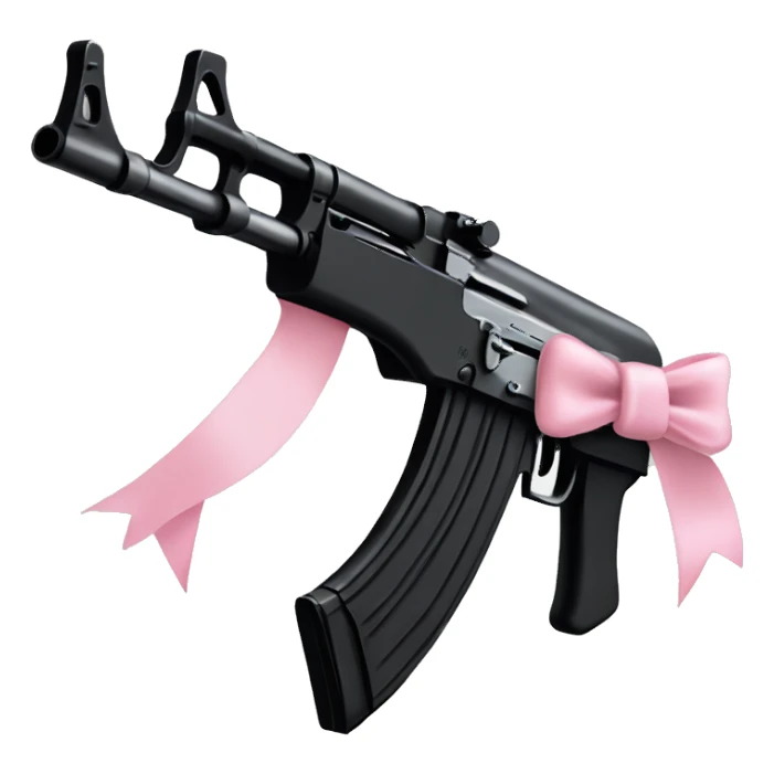 All black AK47 with light pink bow on it  sticker