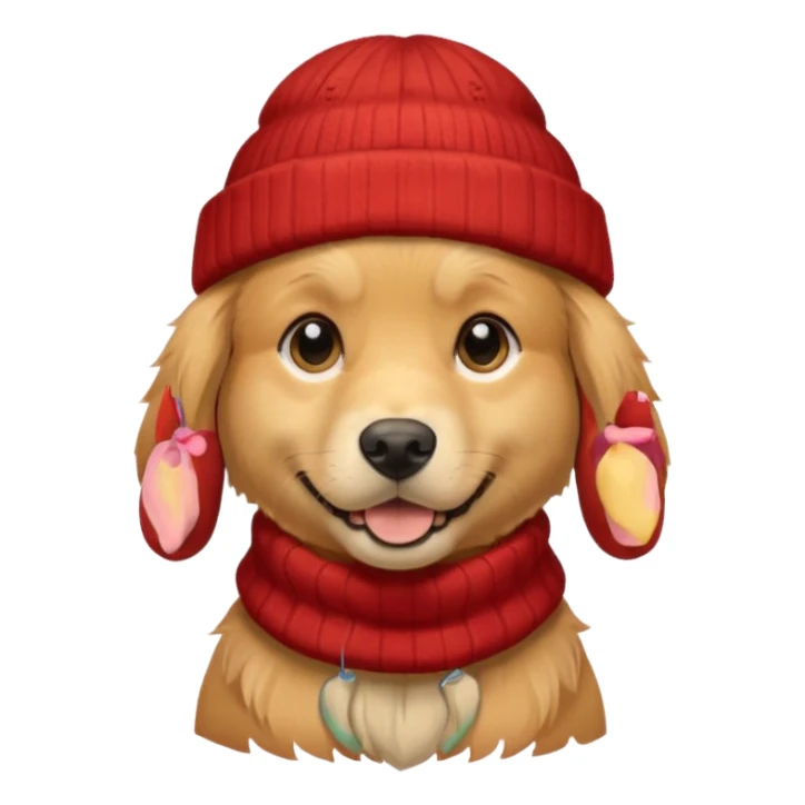 dog wearing beenie sticker