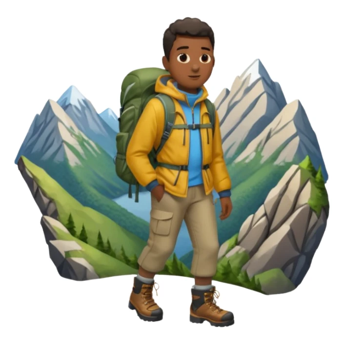 backpacked mountain black people sticker