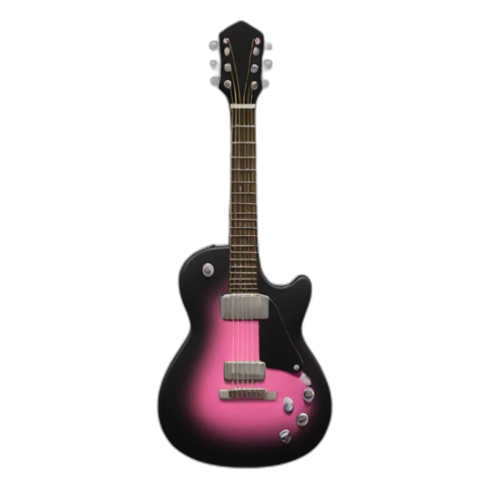 Black guitar with a thin coquette pink bow  sticker