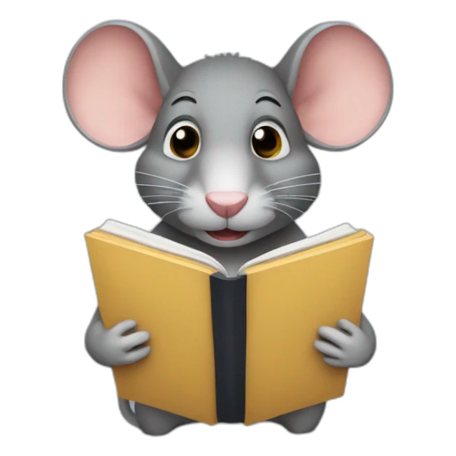 a rat holding a book sticker