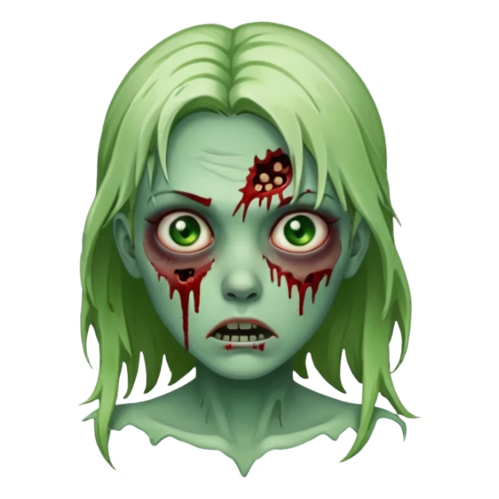 Zombie girl face sticker