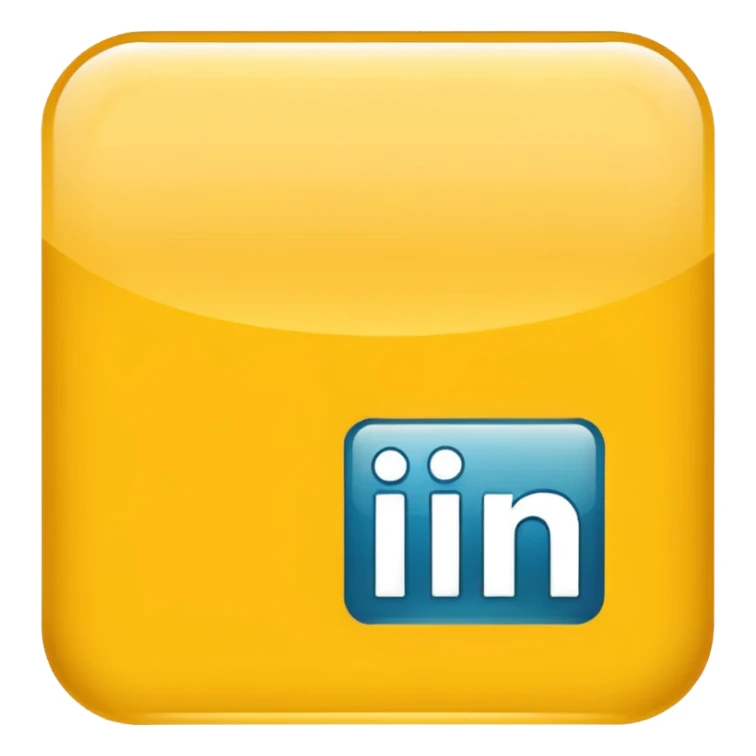 A yellow linkedin logo  sticker