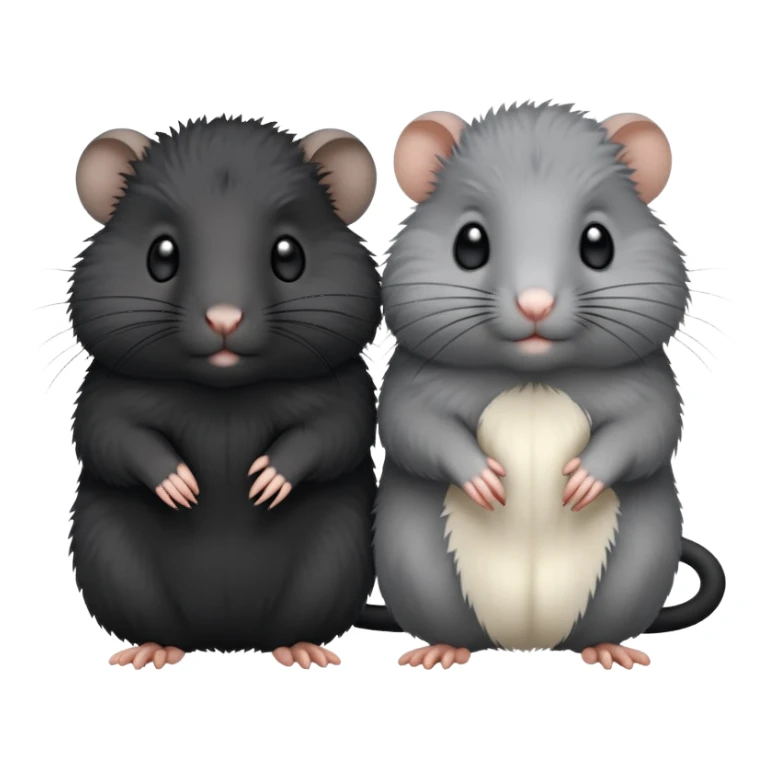 Black gerbil and grey gerbil￼ sticker