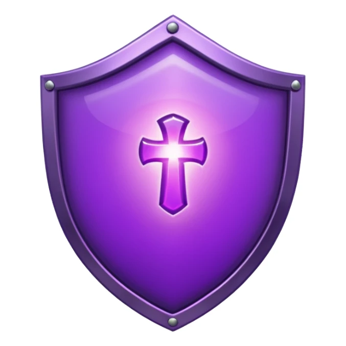 Purple glowing shield sticker