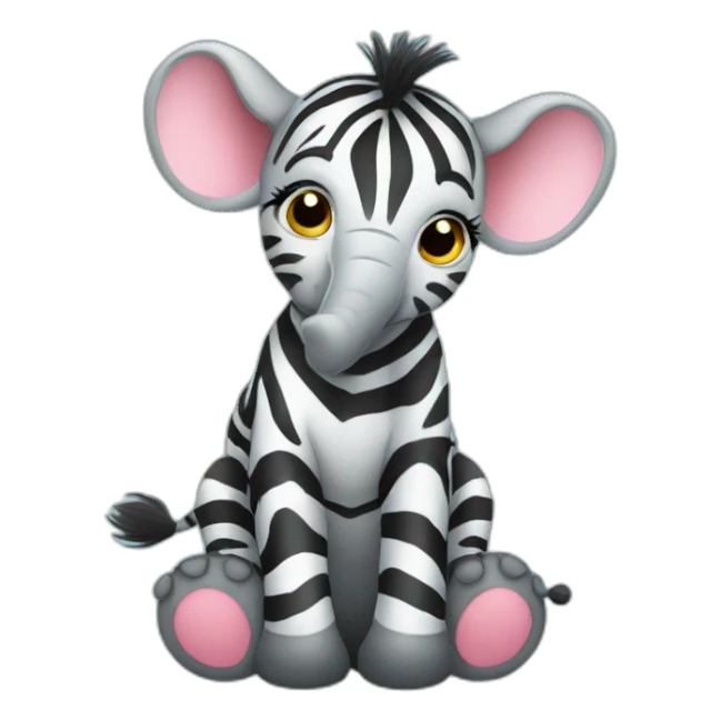 zebra-giraffes-baby elephant sticker