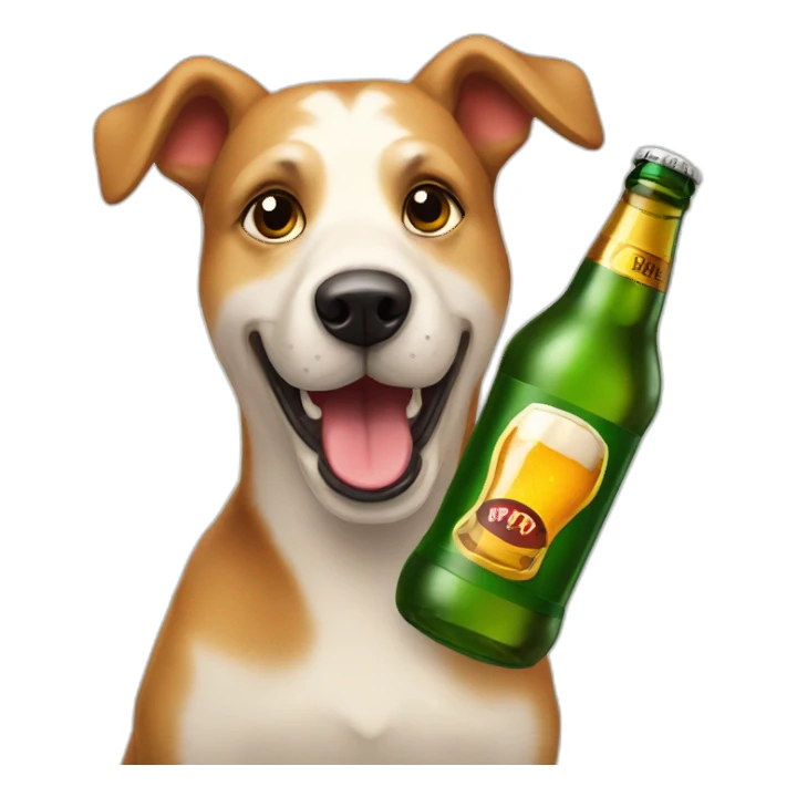 Hund mit bier spielt piker sticker