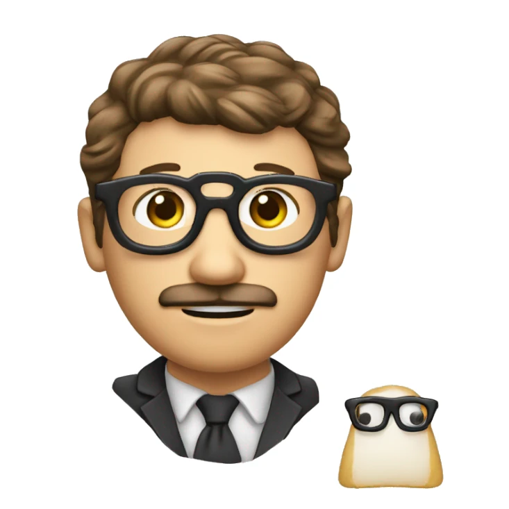 Mann mit Glatze und schwarzer Brille sticker