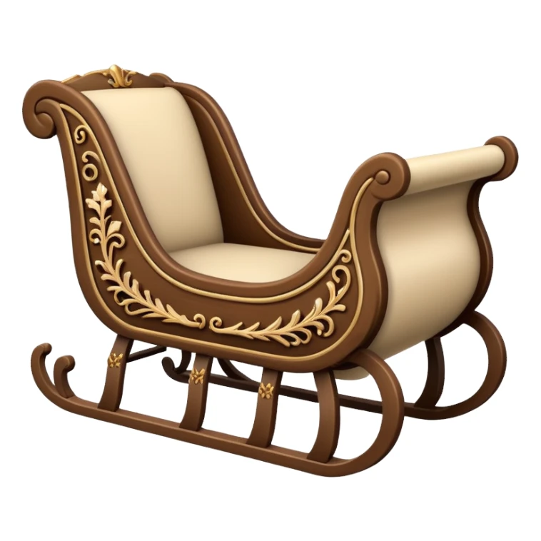 vintage beige winter sleigh sticker