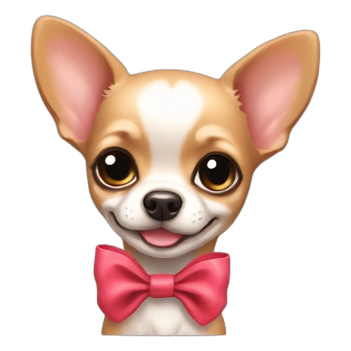 Cute Chihuahua puppy with bow sticker