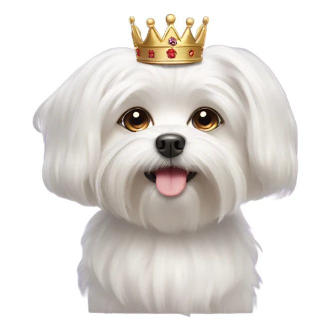 Maltese dog with a crown sticker