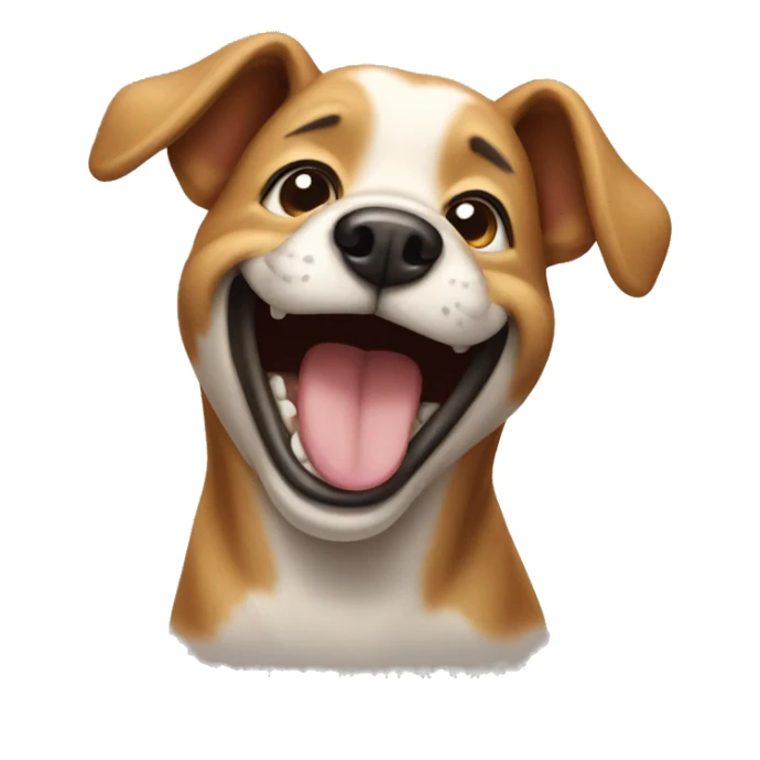 Laughing dog sticker