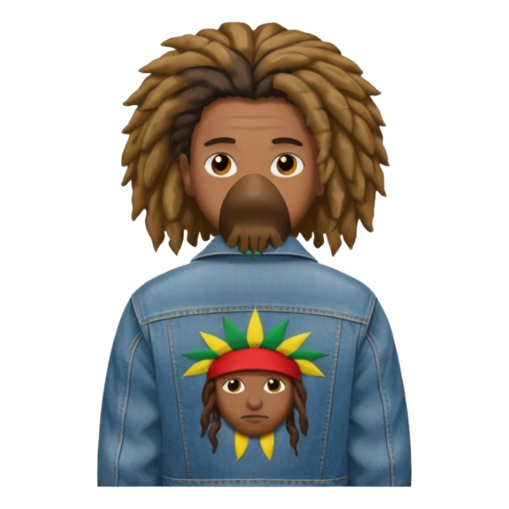 Rapper rasta hair back sticker