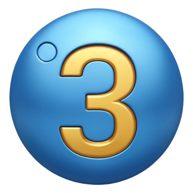 number 30 (3d) in blue color sticker
