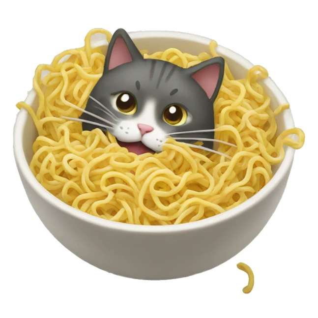 Cat eat ramens sticker