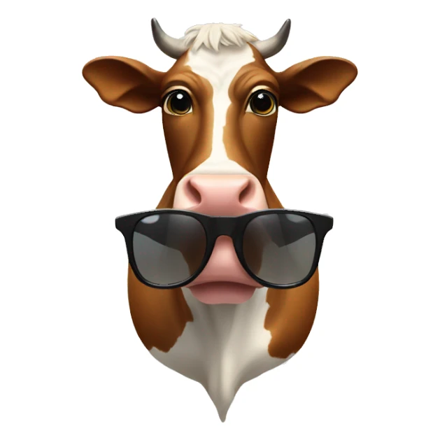 Cow with sunglasses sticker