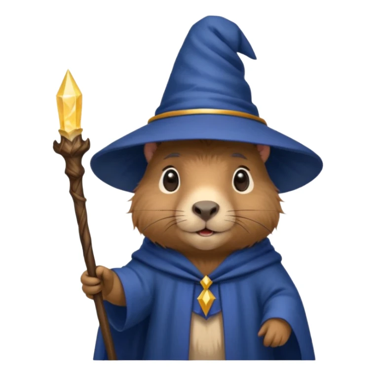 Cute baby capybara wizard sticker