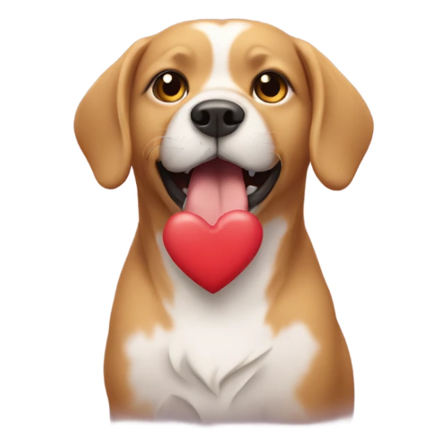 Dog with a heart around it sticker