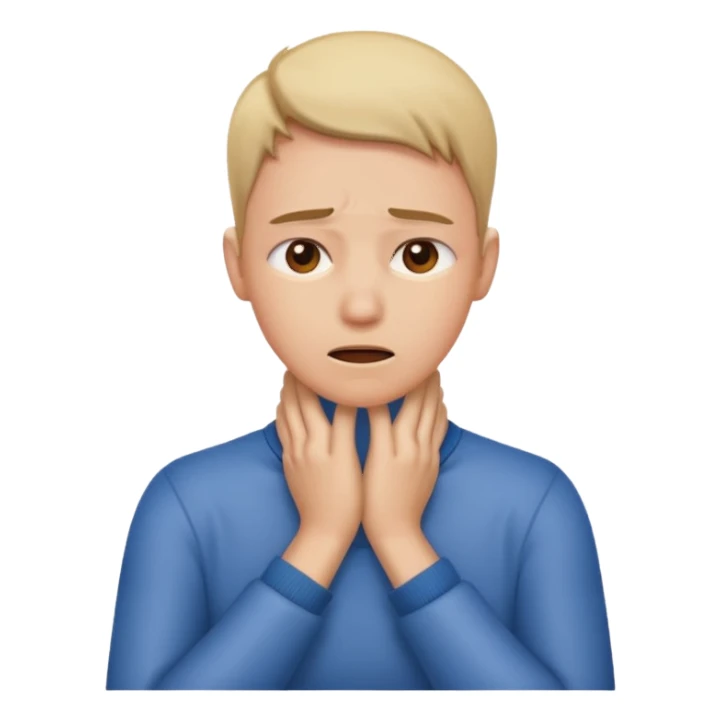 hands on neck stressed  sticker