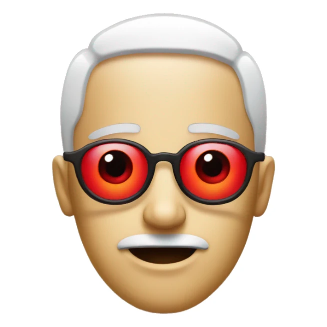 chill emoji with red eyes sticker