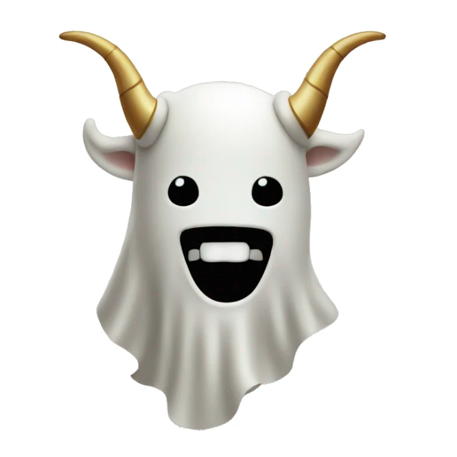 Ghost with bull ring and horns, happy, bullish sticker