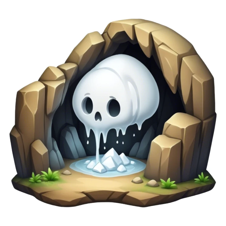Cave with white substance sticker