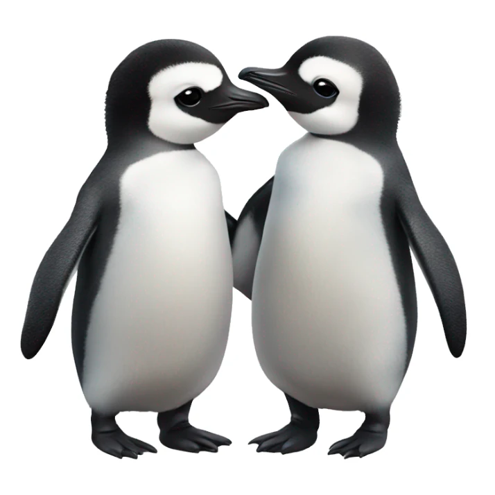 Two baby penguins holding hands sticker