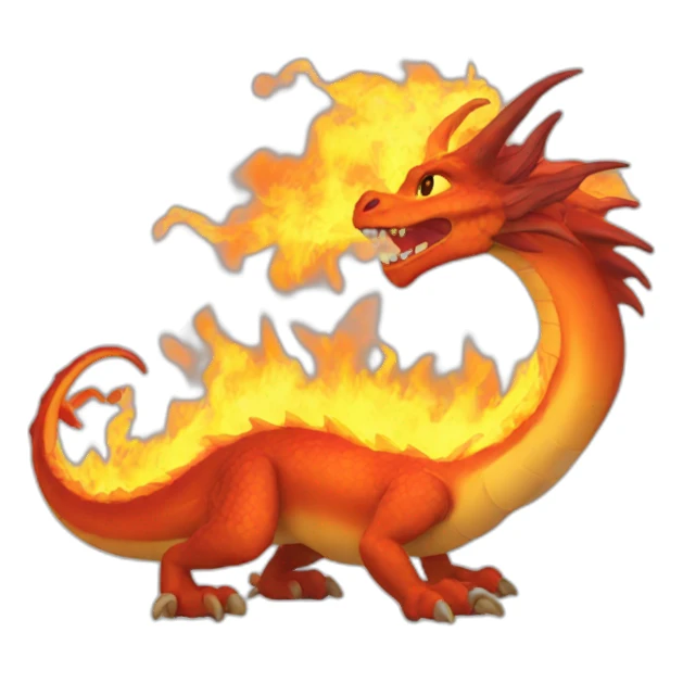 Dragón whit fire sticker