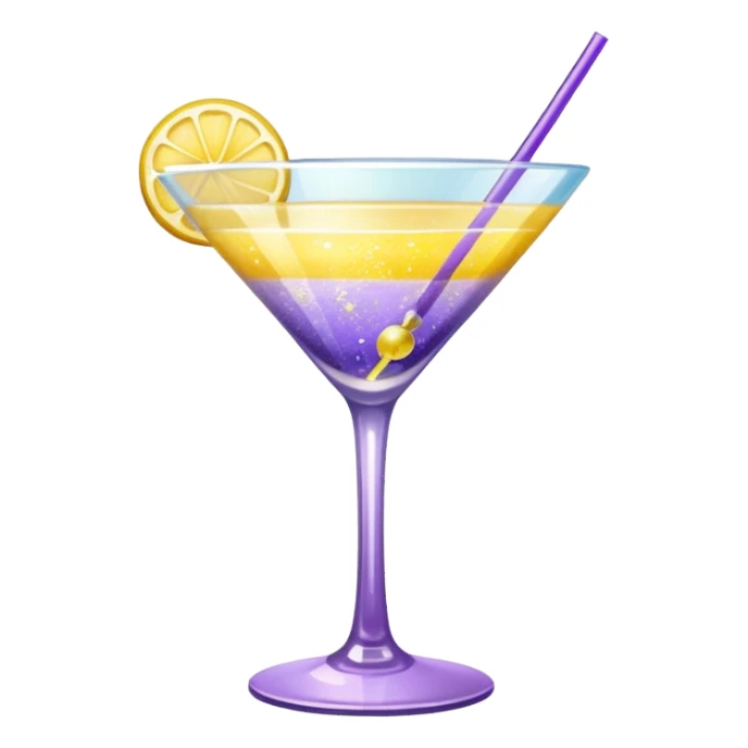 Lavender Yellow Gradient Glitter Cocktail  sticker