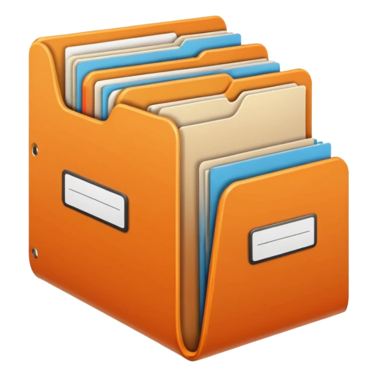 Orange folder files r sticker