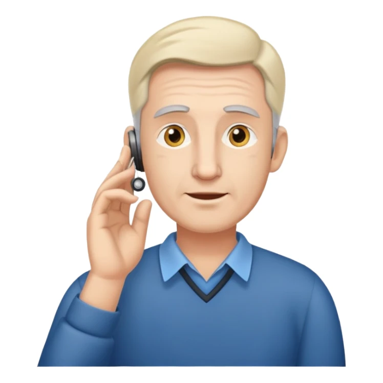 man hearing impairment sticker