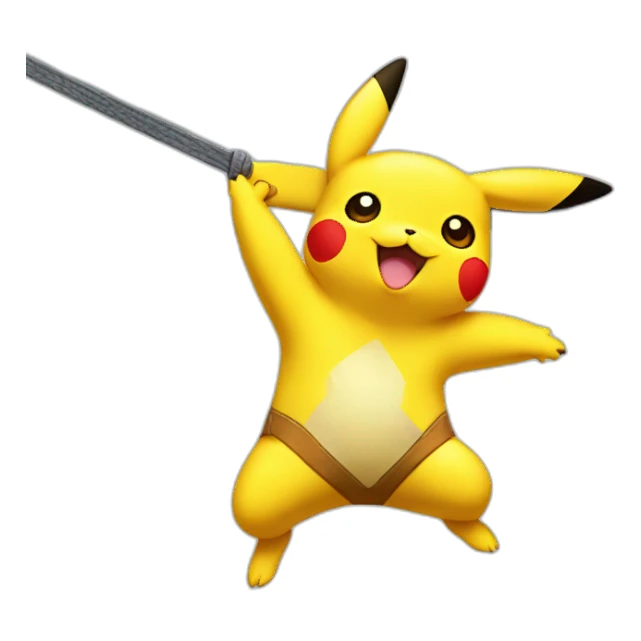 pikachu making slackline sticker