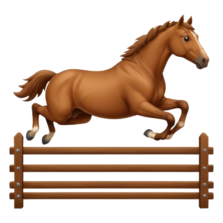 a horse jumping over the fence sticker