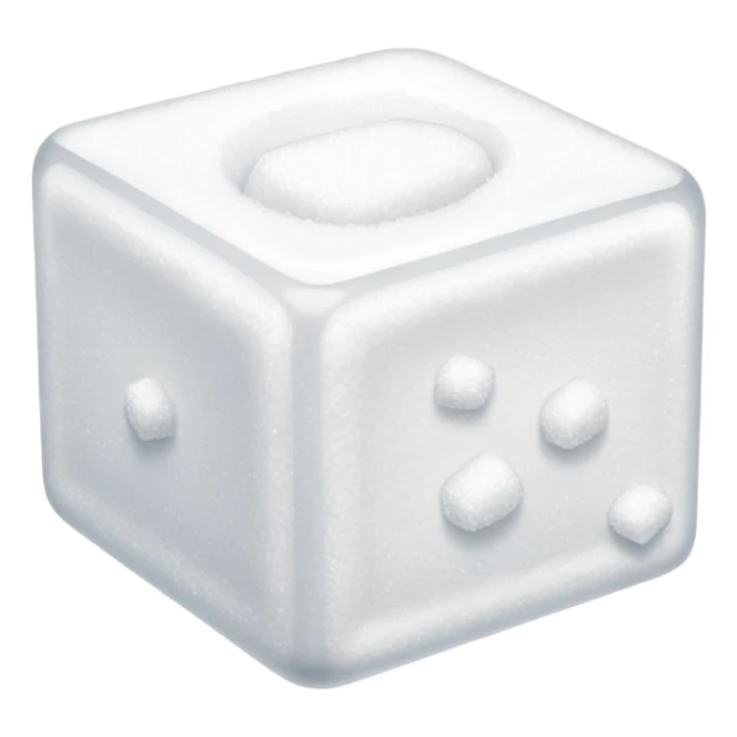 plain white cube of sugar sticker