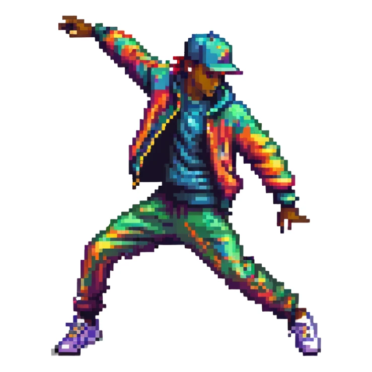 hiphop dancer in dynamic movement sticker