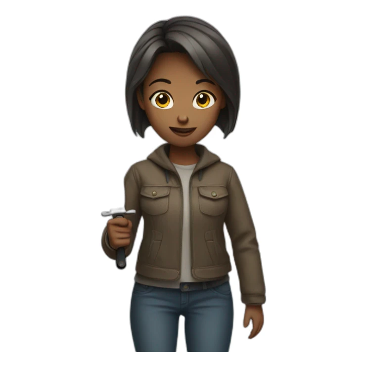 Girl with a knife sticker