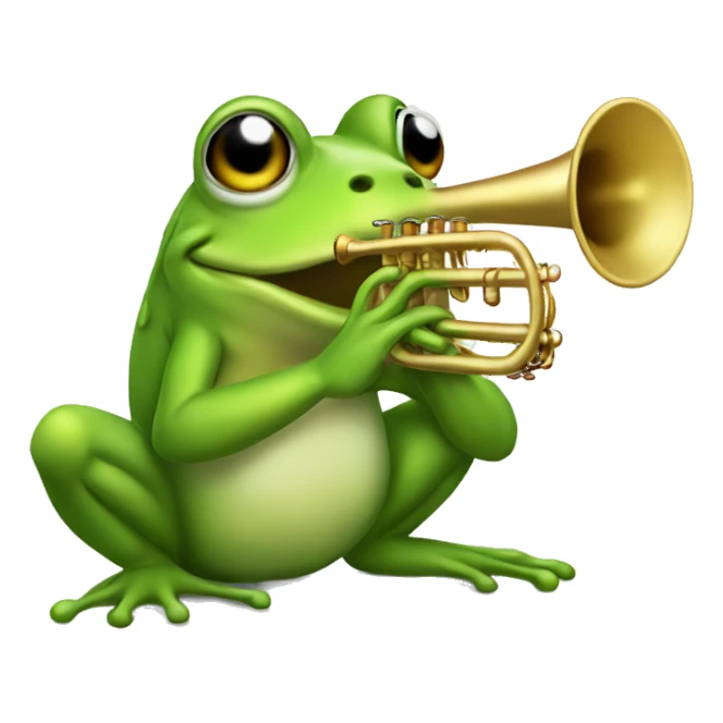 A frog playing a trumpet  sticker
