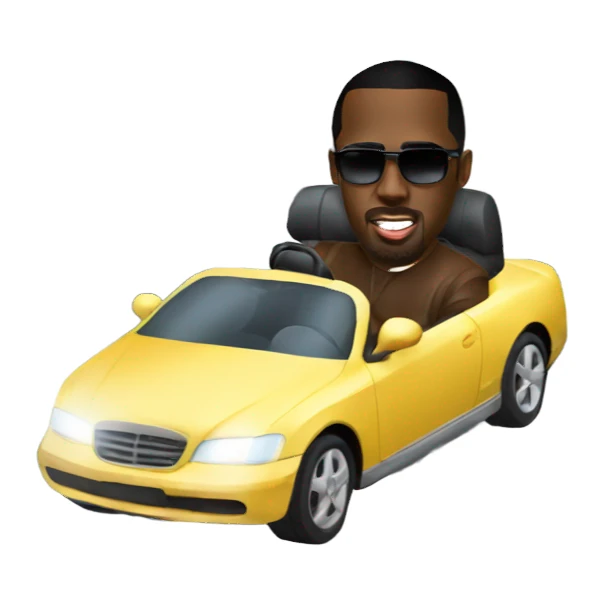 P diddy driving a car sticker