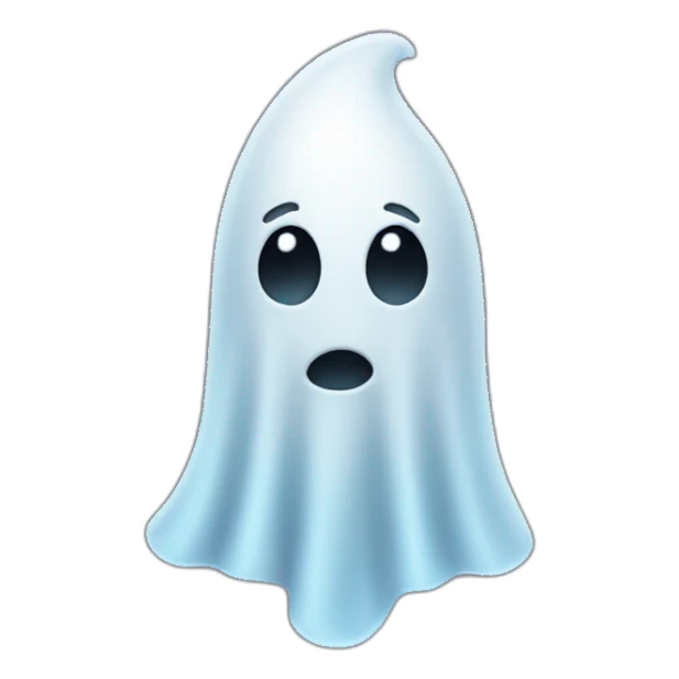 A ghost with a point top sticker