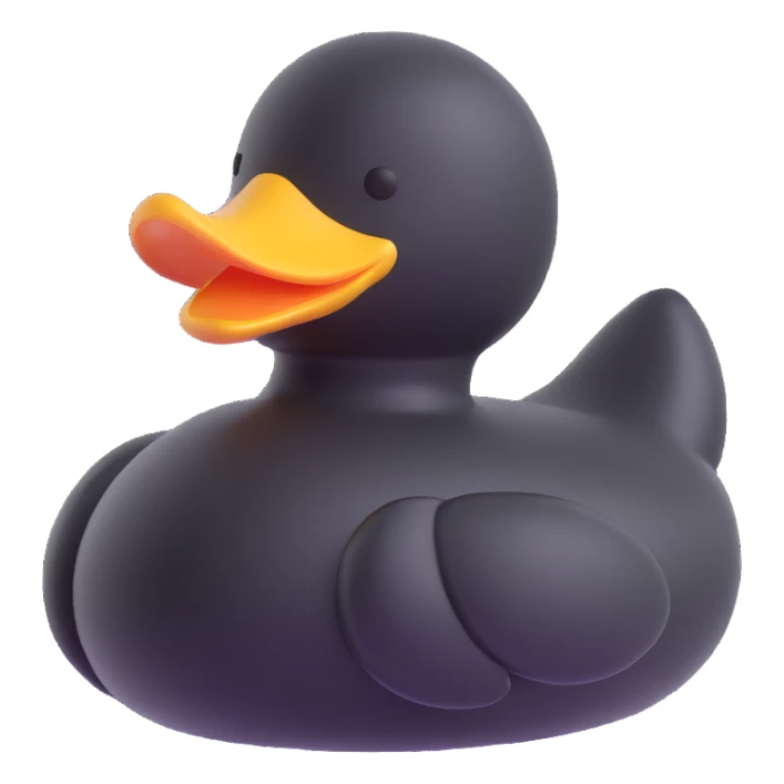 black rubber duckie sticker