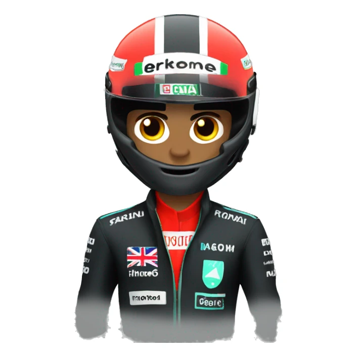 Lewis Hamilton with helmet sticker