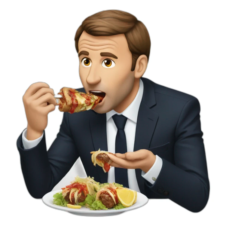 macron eating kebab sticker