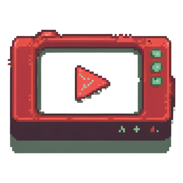 red video streaming icon with play button sticker