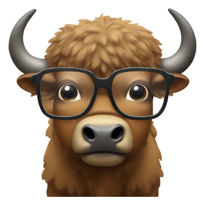 cute bison in glasses sticker