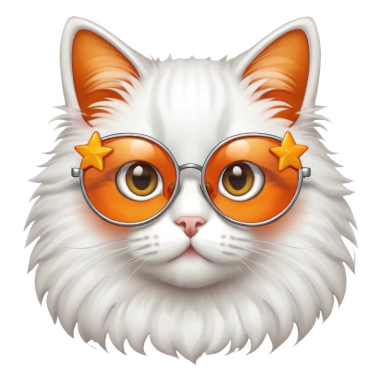 cat with star-shaped glasses sticker