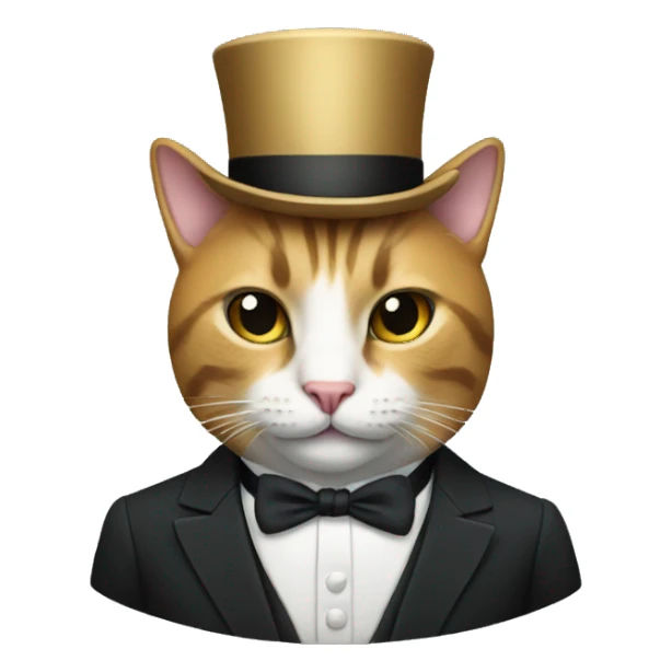 Cat in a suit and top hat sticker