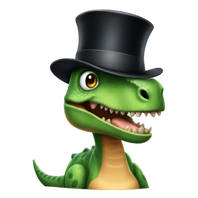 dinosaur with top hat sticker