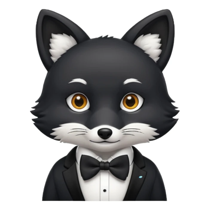 black fox wearing bow ties sticker